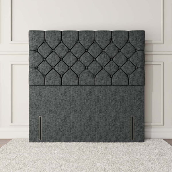 Seville Chesterfield Floor Standing Headboard - Charcoal Chenille