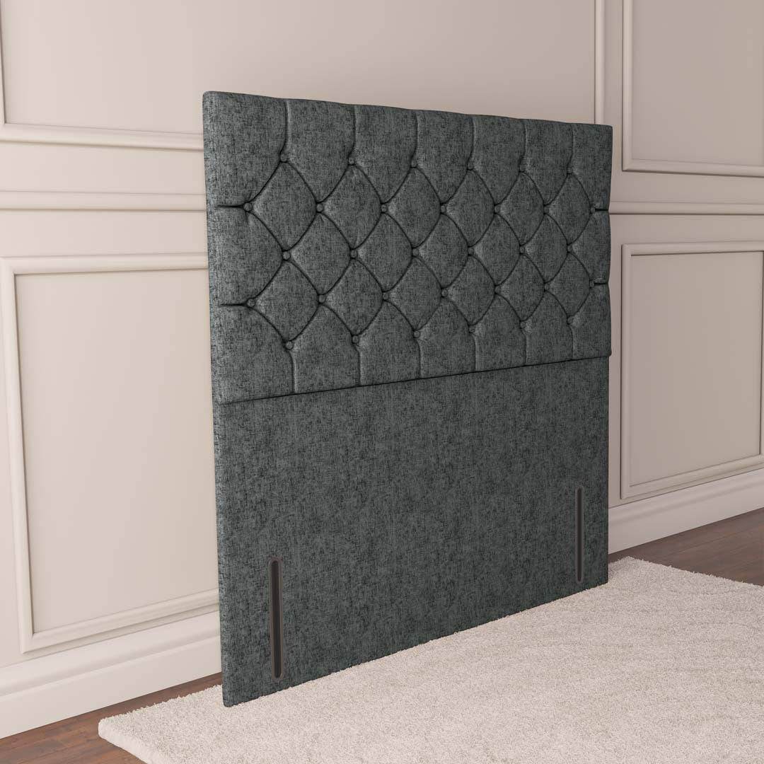 Seville Chesterfield Floor Standing Headboard - Charcoal Chenille