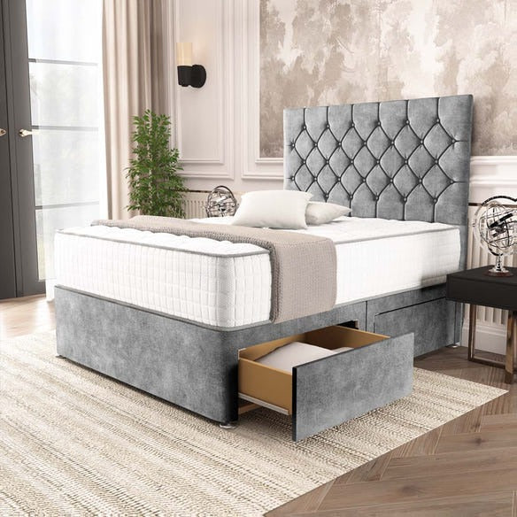 Seville Chesterfield Divan Bed - Armour Coniston