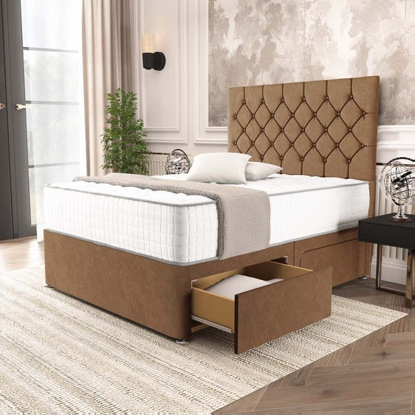 Seville Chesterfield Divan Bed - Mink Naples