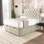 Seville Chesterfield Ottoman Divan Bed - Almond Coniston