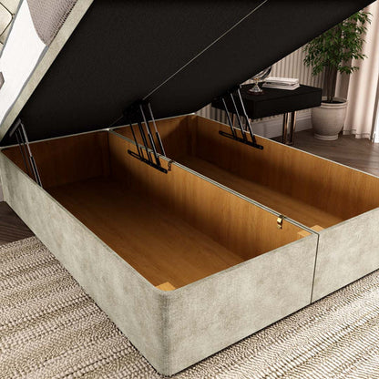 Seville Chesterfield Ottoman Divan Bed - Almond Coniston