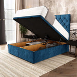 Seville Chesterfield Ottoman Divan Bed - Blue Coniston