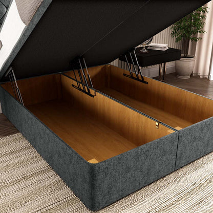 Seville Chesterfield Ottoman Divan Bed - Charcoal Chenille