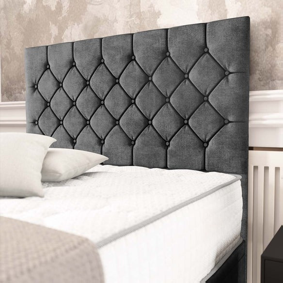 Seville Chesterfield Ottoman Divan Bed - Charcoal Coniston