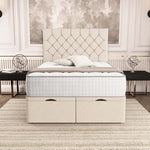 Seville Chesterfield Ottoman Divan Bed - Cream Naples