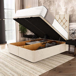 Seville Chesterfield Ottoman Divan Bed - Cream Naples