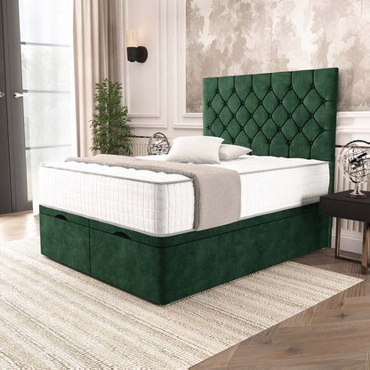 Seville Chesterfield Ottoman Divan Bed - Emerald Coniston