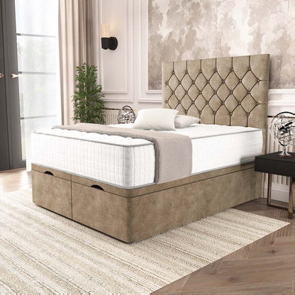 Seville Chesterfield Ottoman Divan Bed - Mink Coniston
