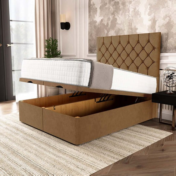 Seville Chesterfield Ottoman Divan Bed - Mink Naples