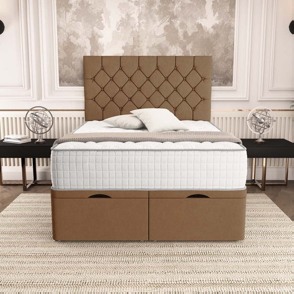 Seville Chesterfield Ottoman Divan Bed - Mink Naples