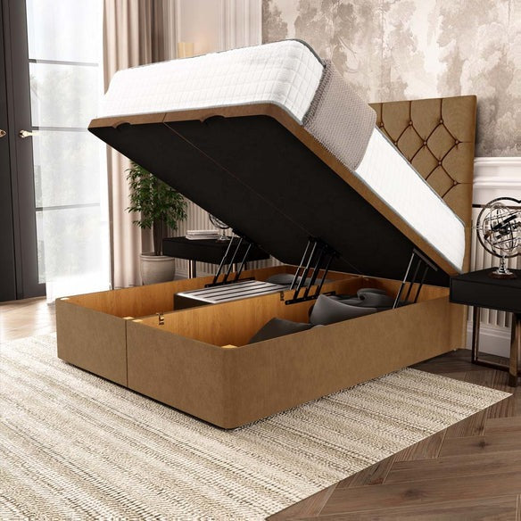 Seville Chesterfield Ottoman Divan Bed - Mink Naples