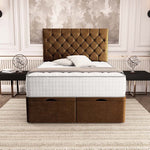 Seville Chesterfield Ottoman Divan Bed - Mocca Plush Velvet