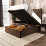 Seville Chesterfield Ottoman Divan Bed - Mocca Plush Velvet