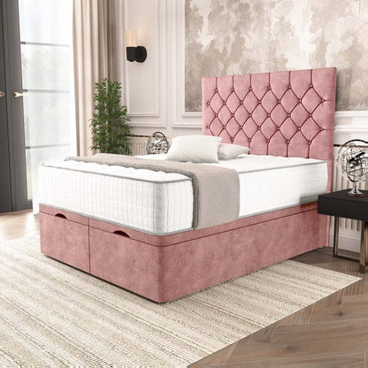 Seville Chesterfield Ottoman Divan Bed - Pink Coniston