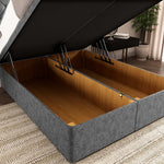 Seville Chesterfield Ottoman Divan Bed - Silver Chenille