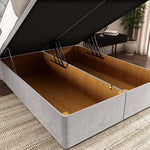 Seville Chesterfield Ottoman Divan Bed - Silver Plush Velvet