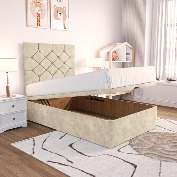 Seville Kids Chesterfield Ottoman Divan Bed - Almond Coniston