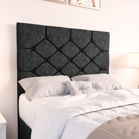 Seville Kids Chesterfield Ottoman Divan Bed - Black Chenille