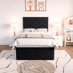 Seville Kids Chesterfield Ottoman Divan Bed - Black Plush Velvet