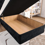 Seville Kids Chesterfield Ottoman Divan Bed - Black Plush Velvet