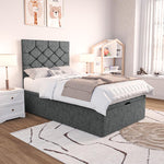 Seville Kids Chesterfield Ottoman Divan Bed - Charcoal Chenille
