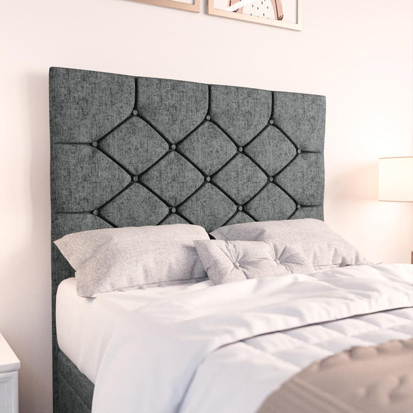 Seville Kids Chesterfield Ottoman Divan Bed - Charcoal Chenille