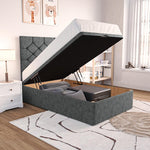 Seville Kids Chesterfield Ottoman Divan Bed - Charcoal Chenille
