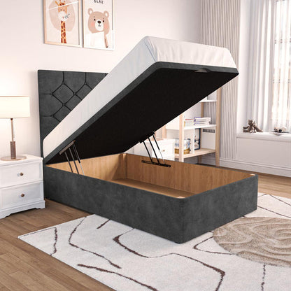 Seville Kids Chesterfield Ottoman Divan Bed - Charcoal Coniston
