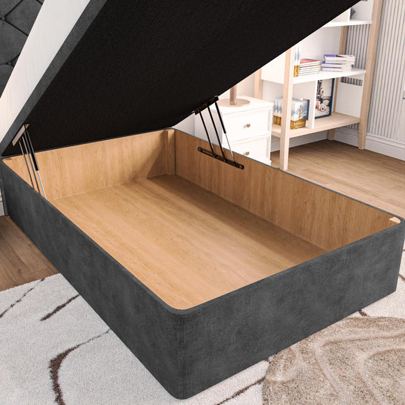 Seville Kids Chesterfield Ottoman Divan Bed - Charcoal Coniston