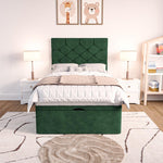 Seville Kids Chesterfield Ottoman Divan Bed - Emerald Coniston