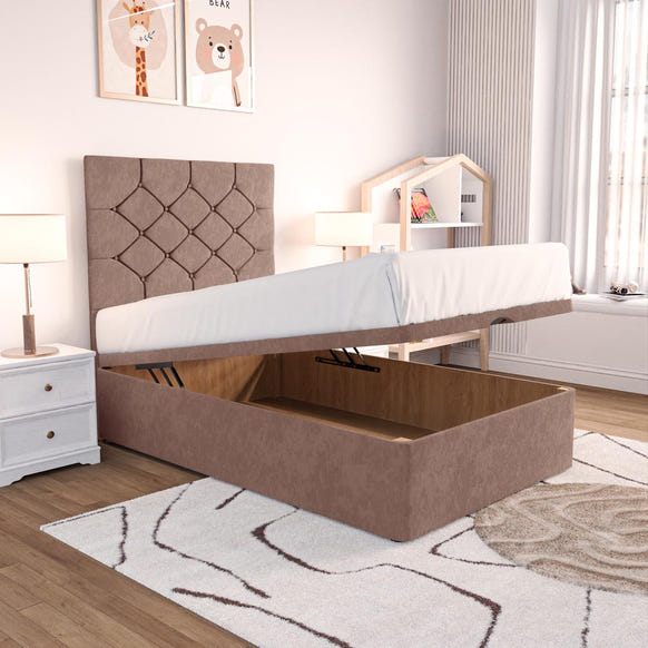 Seville Kids Chesterfield Ottoman Divan Bed - Mauve Naples