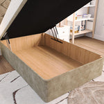 Seville Kids Chesterfield Ottoman Divan Bed - Mink Coniston