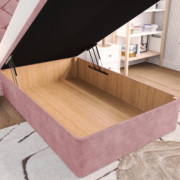 Seville Kids Chesterfield Ottoman Divan Bed - Pink Coniston