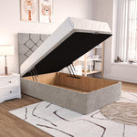 Seville Kids Chesterfield Ottoman Divan Bed - Seal Grey Naples