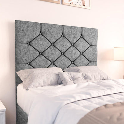 Seville Kids Chesterfield Ottoman Divan Bed - Silver Chenille