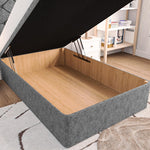 Seville Kids Chesterfield Ottoman Divan Bed - Silver Chenille