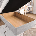 Seville Kids Chesterfield Ottoman Divan Bed - Silver Plush Velvet