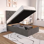 Seville Kids Chesterfield Ottoman Divan Bed - Slate Grey Naples