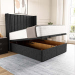 Sofia Ottoman Divan Bed - Black Chenille