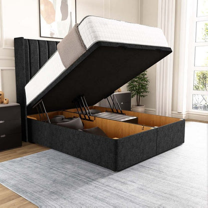 Sofia Ottoman Divan Bed - Black Chenille