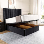 Sofia Ottoman Divan Bed - Black Plush Velvet