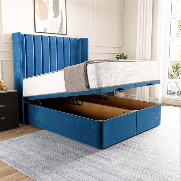 Sofia Ottoman Divan Bed - Blue Plush Velvet