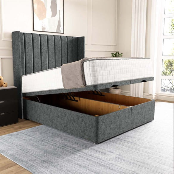 Sofia Ottoman Divan Bed - Charcoal Chenille