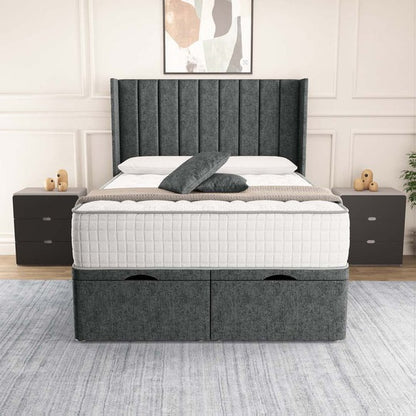Sofia Ottoman Divan Bed - Charcoal Chenille