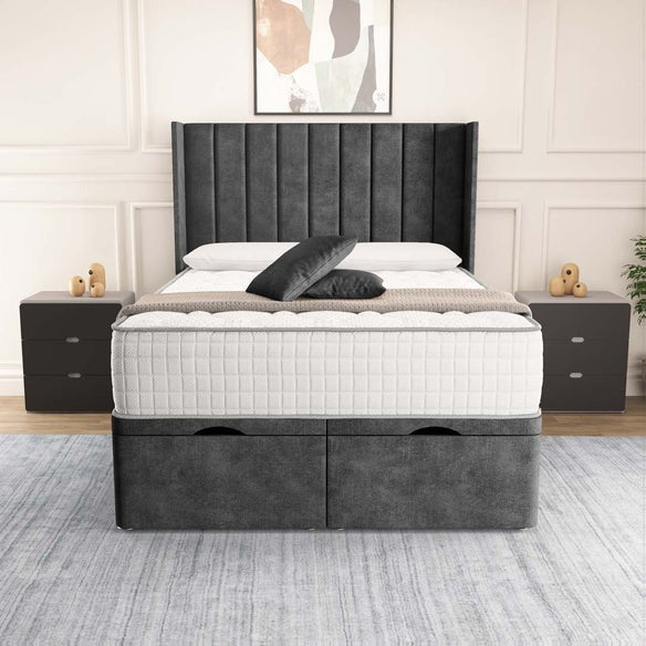 Sofia Ottoman Divan Bed - Charcoal Coniston