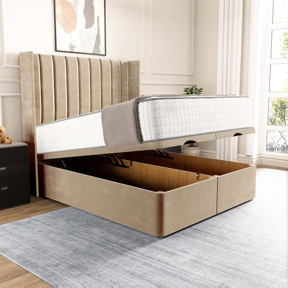 Sofia Ottoman Divan Bed - Mink Plush Velvet
