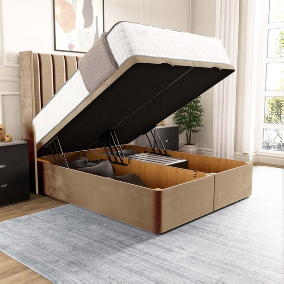 Sofia Ottoman Divan Bed - Mink Plush Velvet