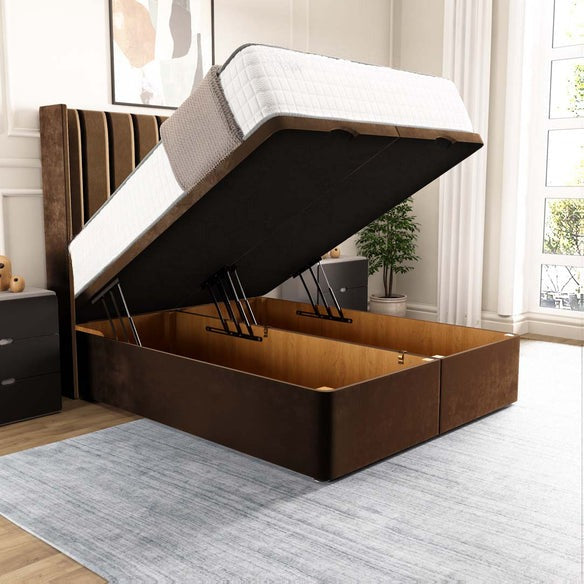 Sofia Ottoman Divan Bed - Mocca Plush Velvet
