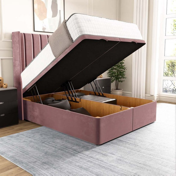 Sofia Ottoman Divan Bed - Pink Plush Velvet